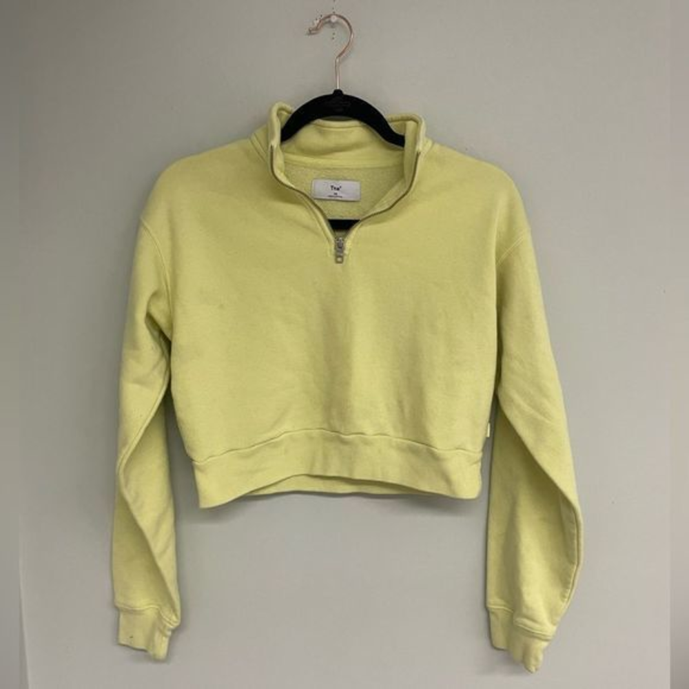 TNA Neon Yellow Perfect 1/4 Zip Sweatshirt